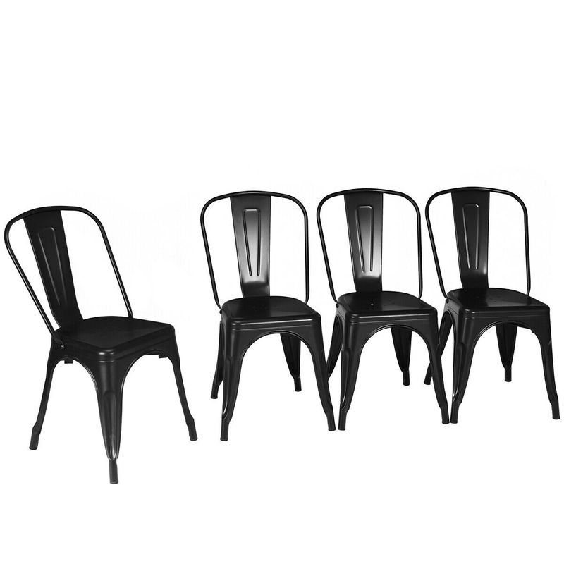 GENERICO - SET 4 SILLAS TOLIX NEGRO MATE
