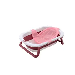 BJ HOGAR - Tina Bañera Plegable Para Bebe Rojo con Malla