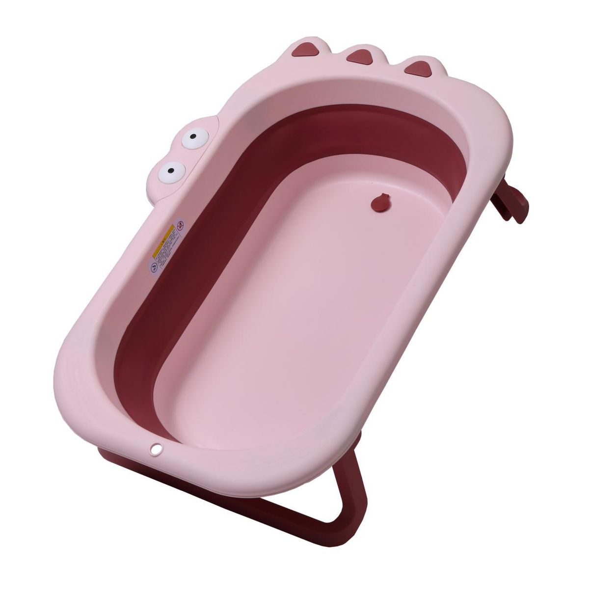 BJ HOGAR - Tina Bañera Plegable Para Bebe con Malla Dinosaurio Rosa