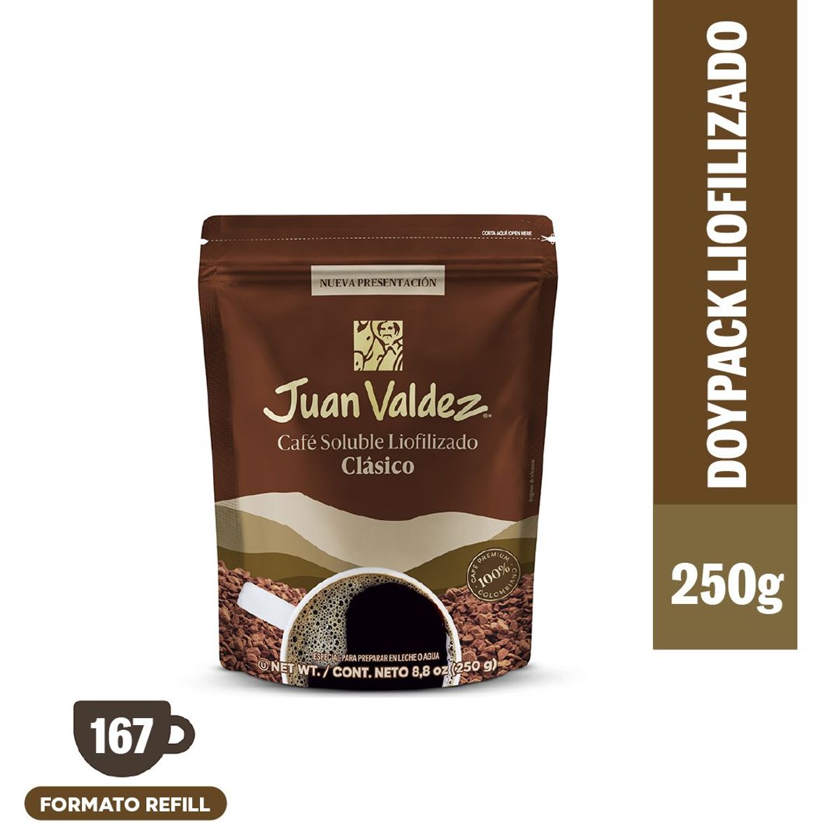 JUAN VALDEZ - Café Soluble Liofilizado Doypack 250 gr