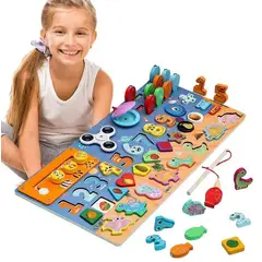 GENERICO - Juego Multifuncional de Pesca Magnético de Madera