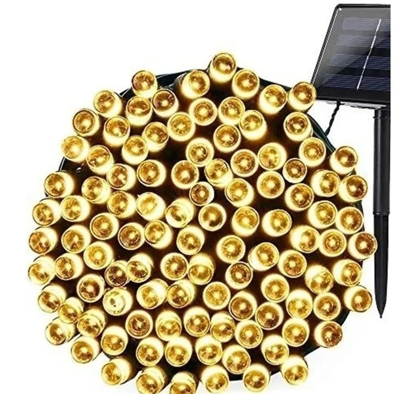 GENERICO - Luces de Navidad Solar 30 Metros 300 led Amarilla