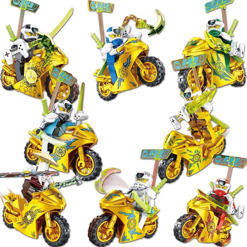 GENERICO - Ninjago Set 8 Motos Legocompatibles Modelo 5