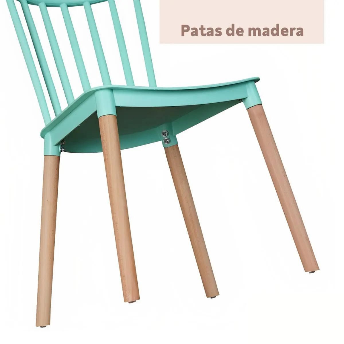 GENERICO - Set 4 Sillas de Comedor Windsor Verde Turquesa Menta