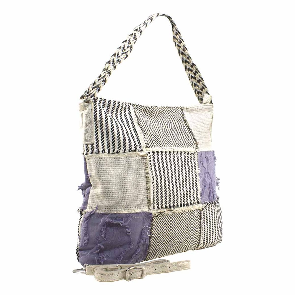 MAILEA - Cartera patch cuadrados para mujer lila