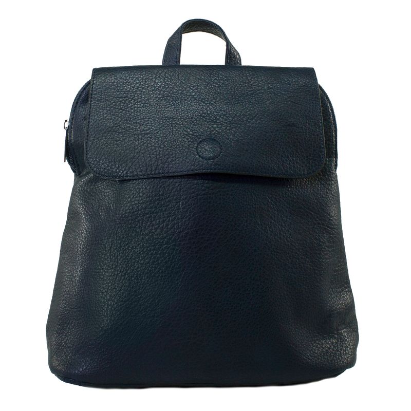 MAILEA - Mochila ecocuero con iman frontal para mujer azul