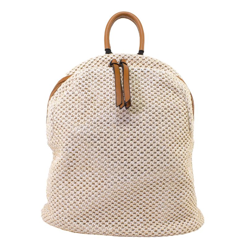 MAILEA - Mochila full rafia para mujer café