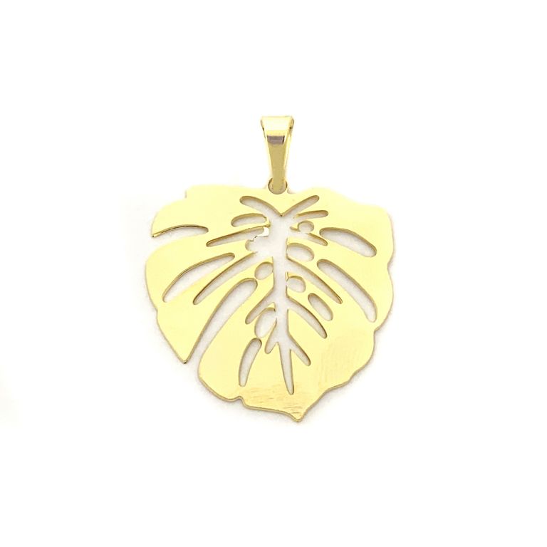 Colgante Filodendro Enchapado Oro 18K Dorado TALLA UNICA