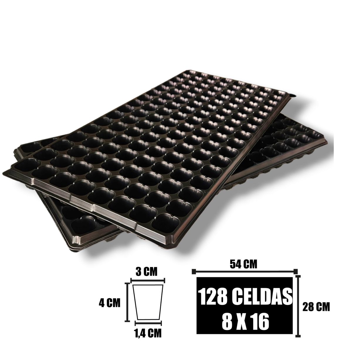 GENERICO - Semillero Almaciguera 128 cavidades Bandeja Pack 10 Unidades lote