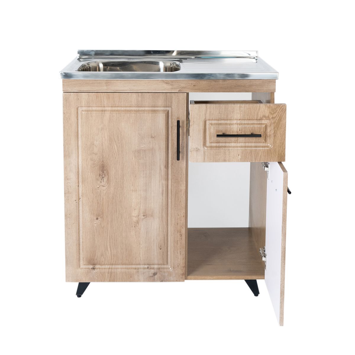 DOMSA - Kit Mueble Lavaplatos Domsa Derecho PVC80WD Nogal 80x50x90cm…