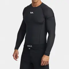 RVCA - Polera Hombre Sport Rashguard M Sf Negro