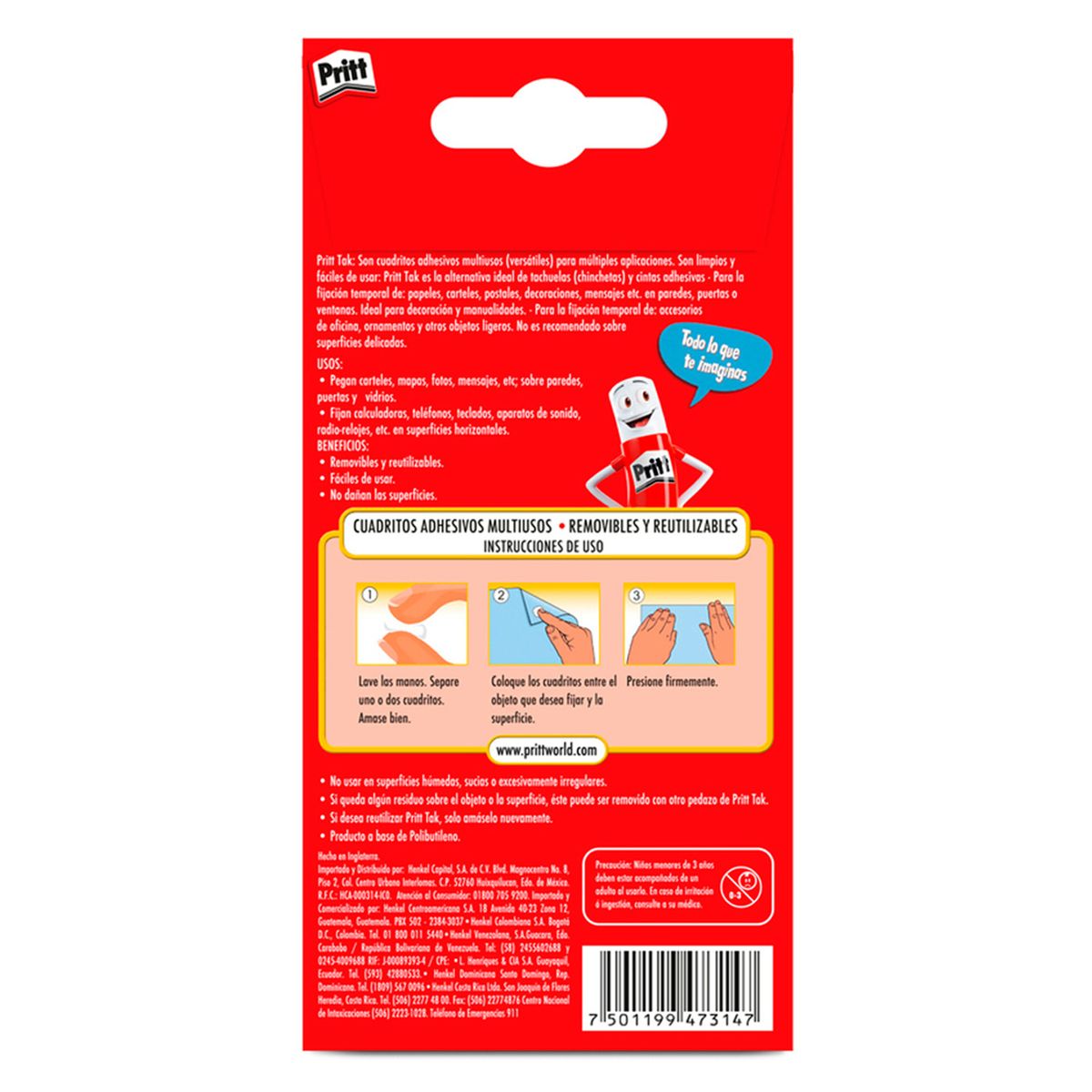 HENKEL - Adhesivo Multiuso Pritt Tak Cuadritos 35gr