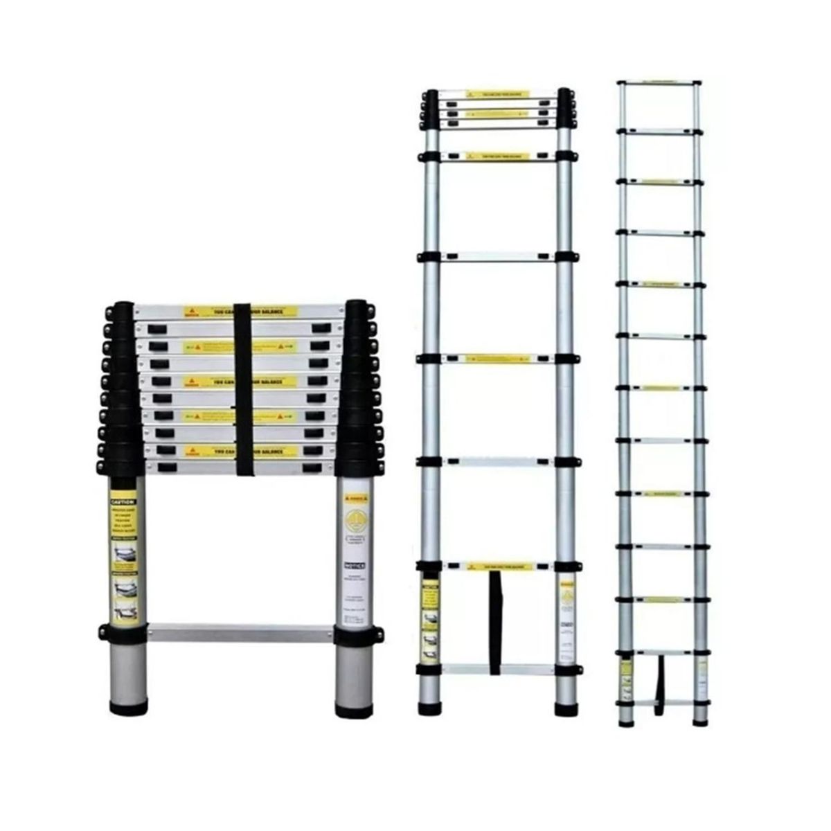 MOBII - Escalera Retráctil Telescópica Portátil Aluminio 38 Metros