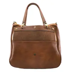 MAILEA - Cartera ecocuero grande plegable para mujer tostado