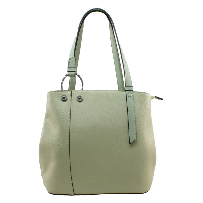 MAILEA - Cartera ecocuero correa y argolla para mujer verde