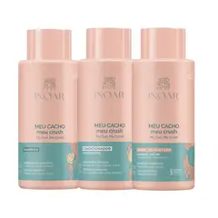 INOAR - Shampoo , Acondicionador y Crema de Peinar Meu Cacho 500 ml c/u Pack