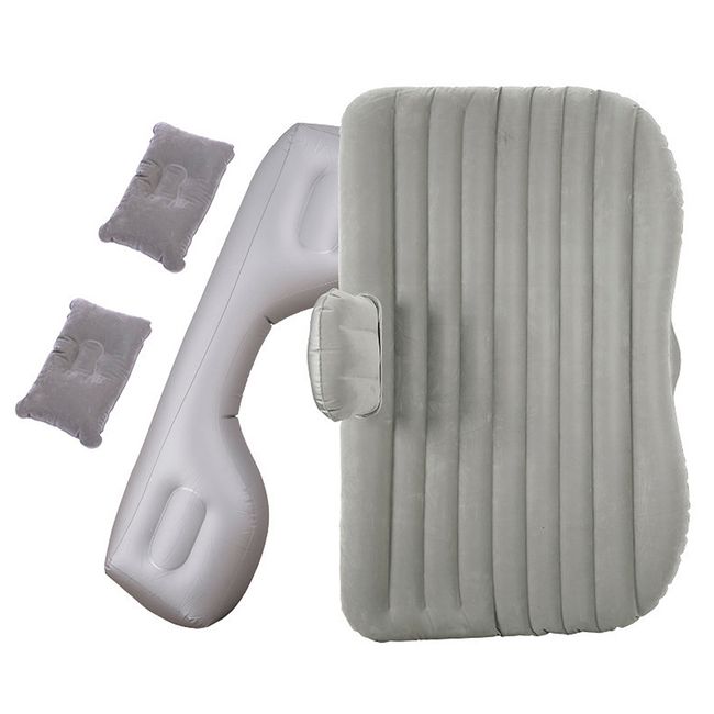 GENERICO - Colchón Inflable Con 2 Almohadas Para Vehículo Color Gris.