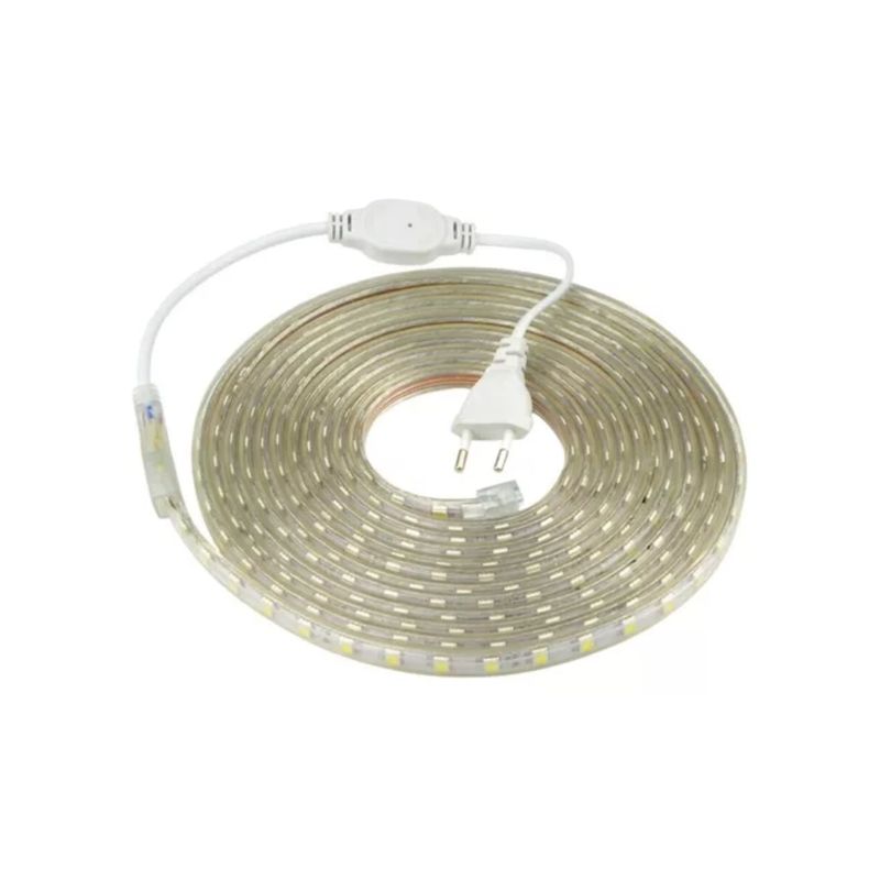 ELECTRICA STORE - CINTA LED CÁLIDA IMPERMEABLE 10 METROS+ CONECTOR A/C 220v