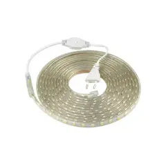 ELECTRICA STORE - CINTA LED CÁLIDA IMPERMEABLE 10 METROS+ CONECTOR A/C 220v