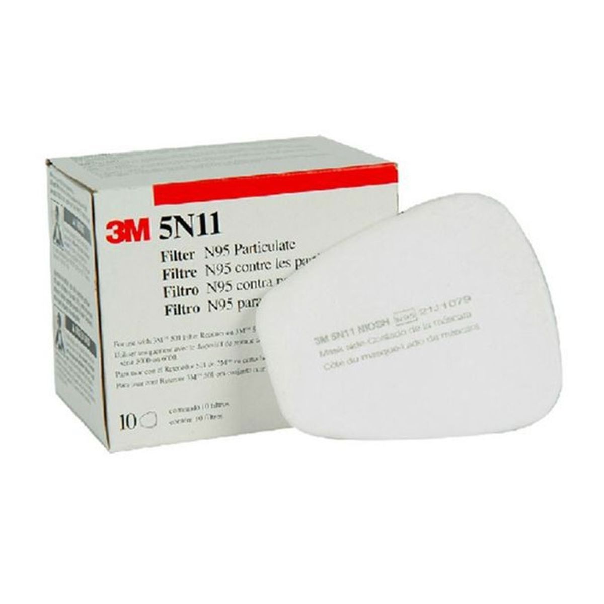 3M - Prefiltro 3m 5n11 N95 Caja Sellada 10 Unidades (5 Pares)