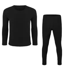 ANDESLAND OUTDOOR APPAREL - Conjunto Primera Capa Micropolar Negro Hombre