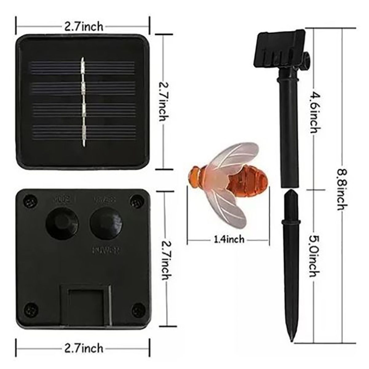 GENERICO - Guirnalda de 100 luces Led solar estilo abeja luz cálida 12m