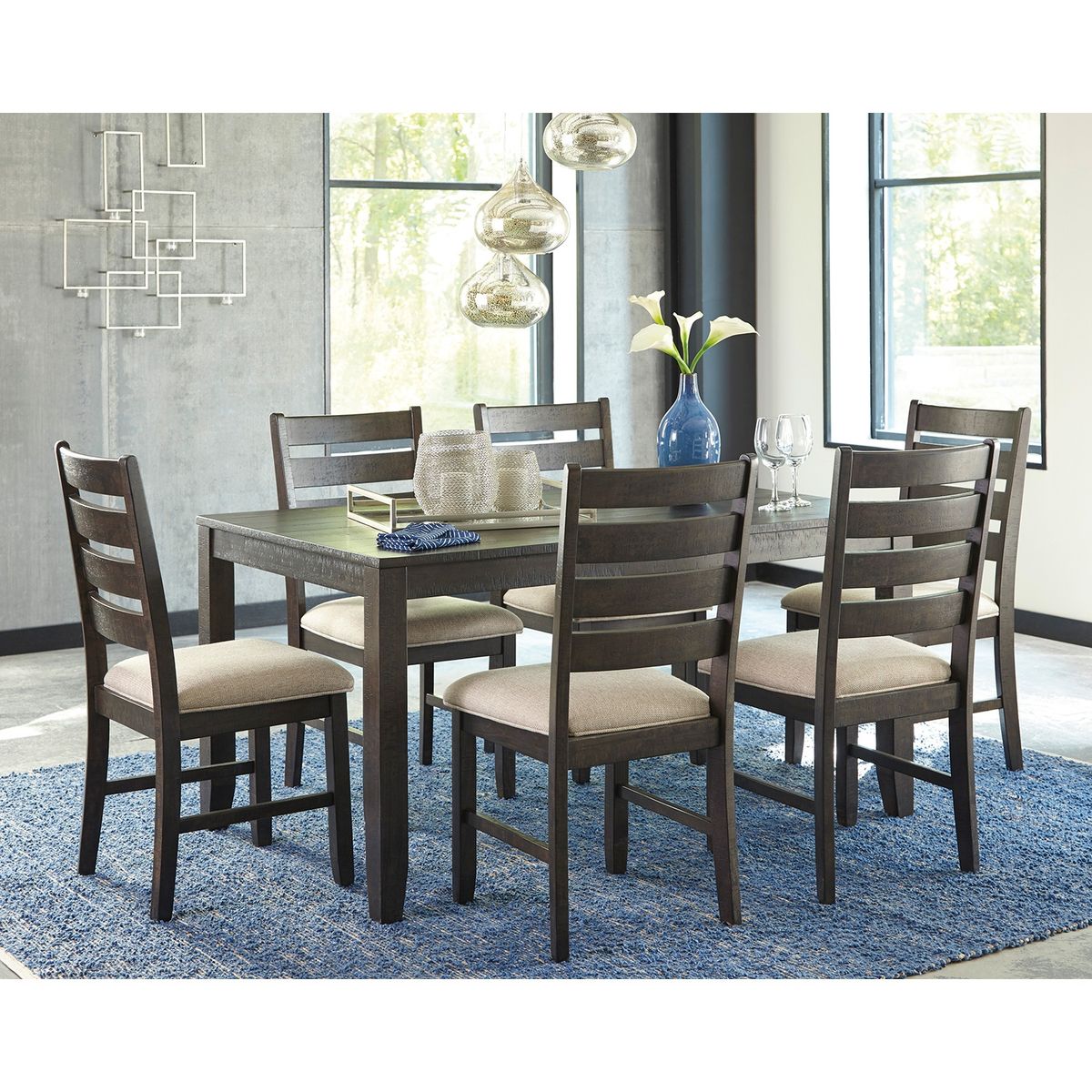 ASHLEY - Juego comedor Rokane (set 7 piezas)