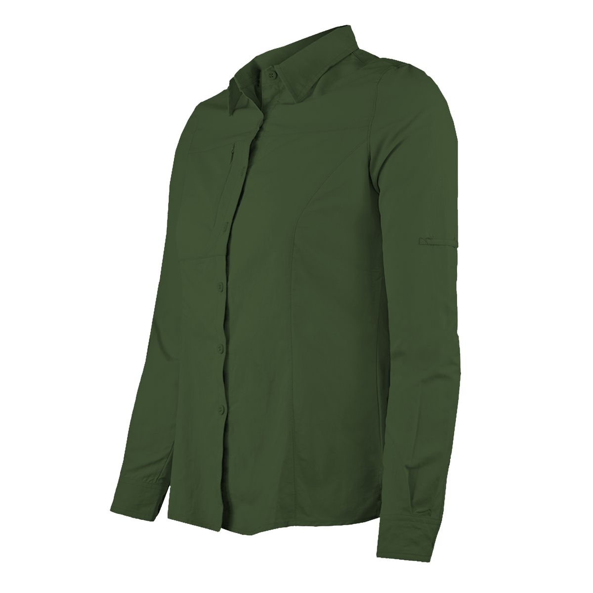 ANDESLAND OUTDOOR APPAREL - Blusa Trekking Ripstop Manga Larga UPF50 Fénec Verde Mujer.-