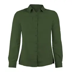 ANDESLAND OUTDOOR APPAREL - Blusa Trekking Ripstop Manga Larga UPF50 Fénec Verde Mujer