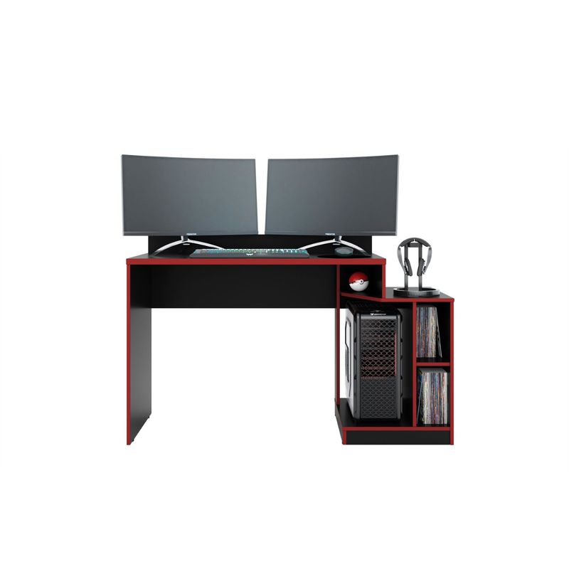 TAHUARI - Mesa gamer Andromeda negrorojo