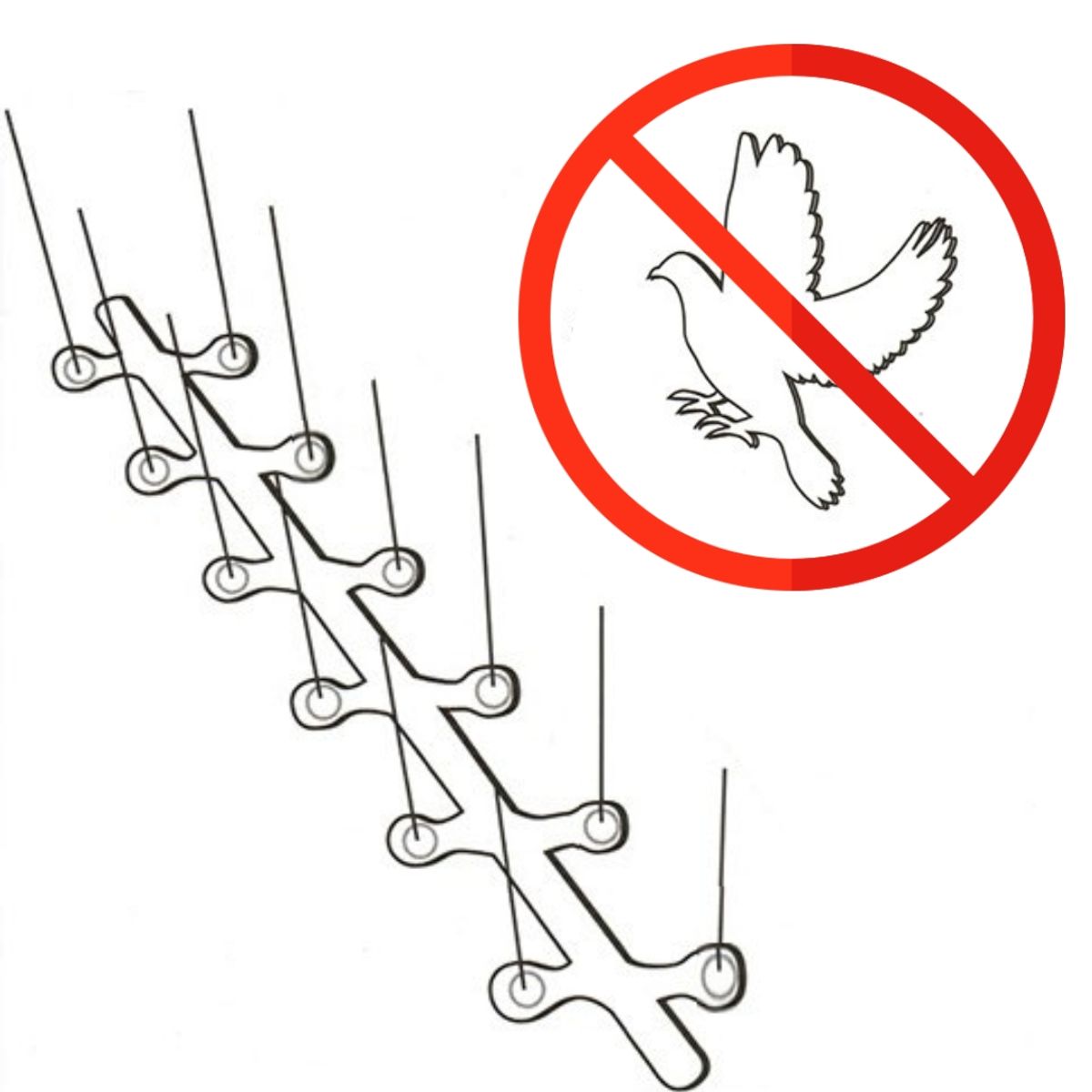 GENERICO - Pack Pinchos Púas Anti Palomas 3 Metros Acero Inoxidable