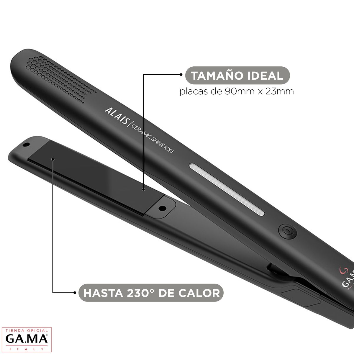 GAMA - Plancha Alisadora Gama Alais Ceramic Shine Ion