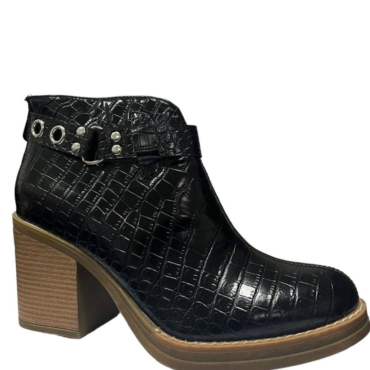 DINASTELLA - Botin Negro croco Correa