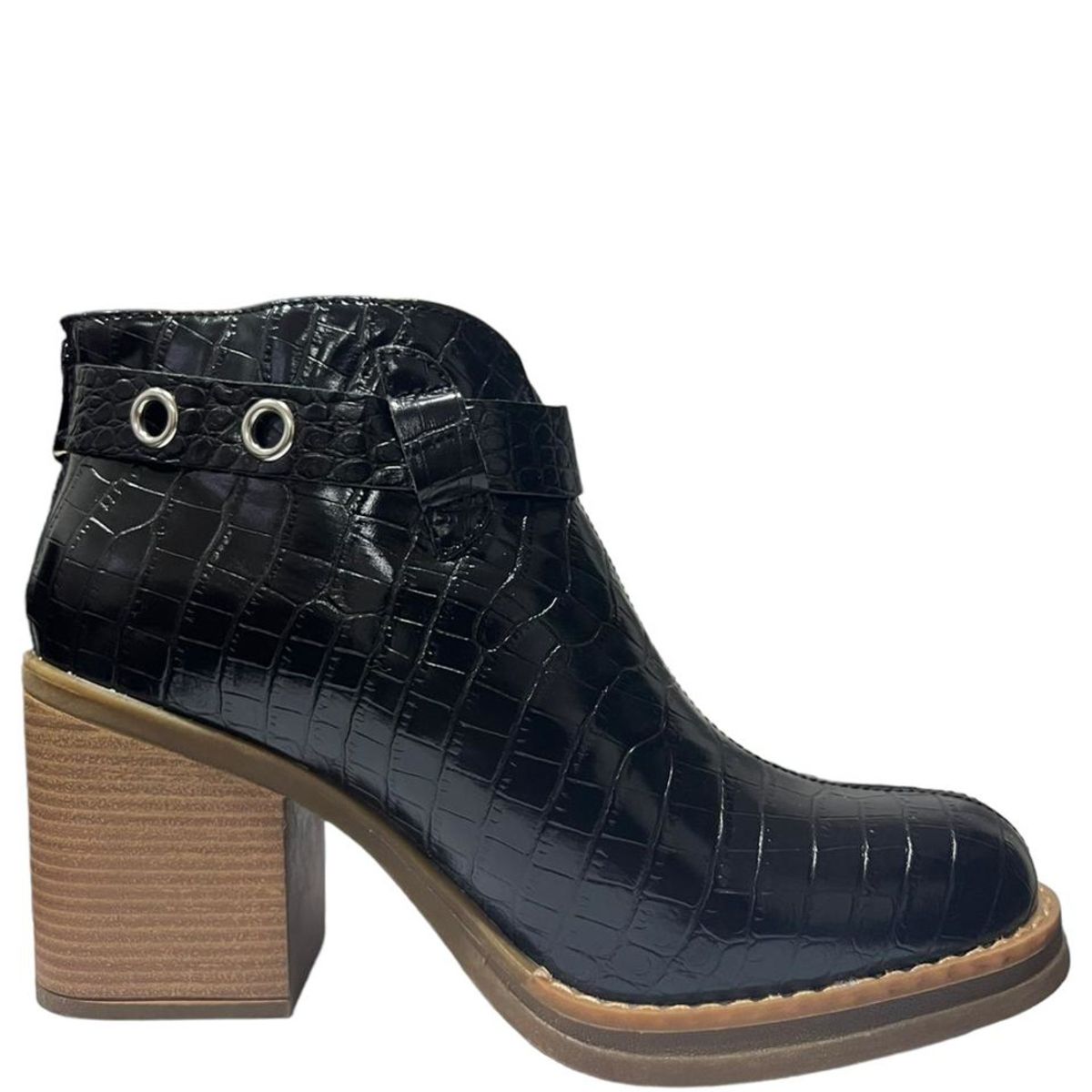 DINASTELLA - Botin Negro croco Correa
