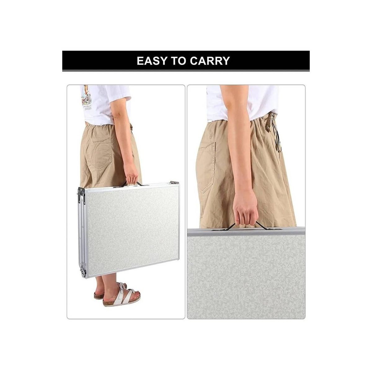 GENERICO - MESA PLEGABLE PORTATIL CAMPING 120X60 TIPO MALETA