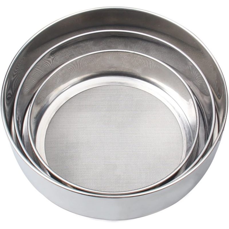 GENERICO - 3 Tamiz de acero inoxidable 15,16,19 cm