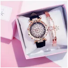 GENERICO - Reloj de lujo Personalizado para Mujeres con Incrustaciones y Pulsera