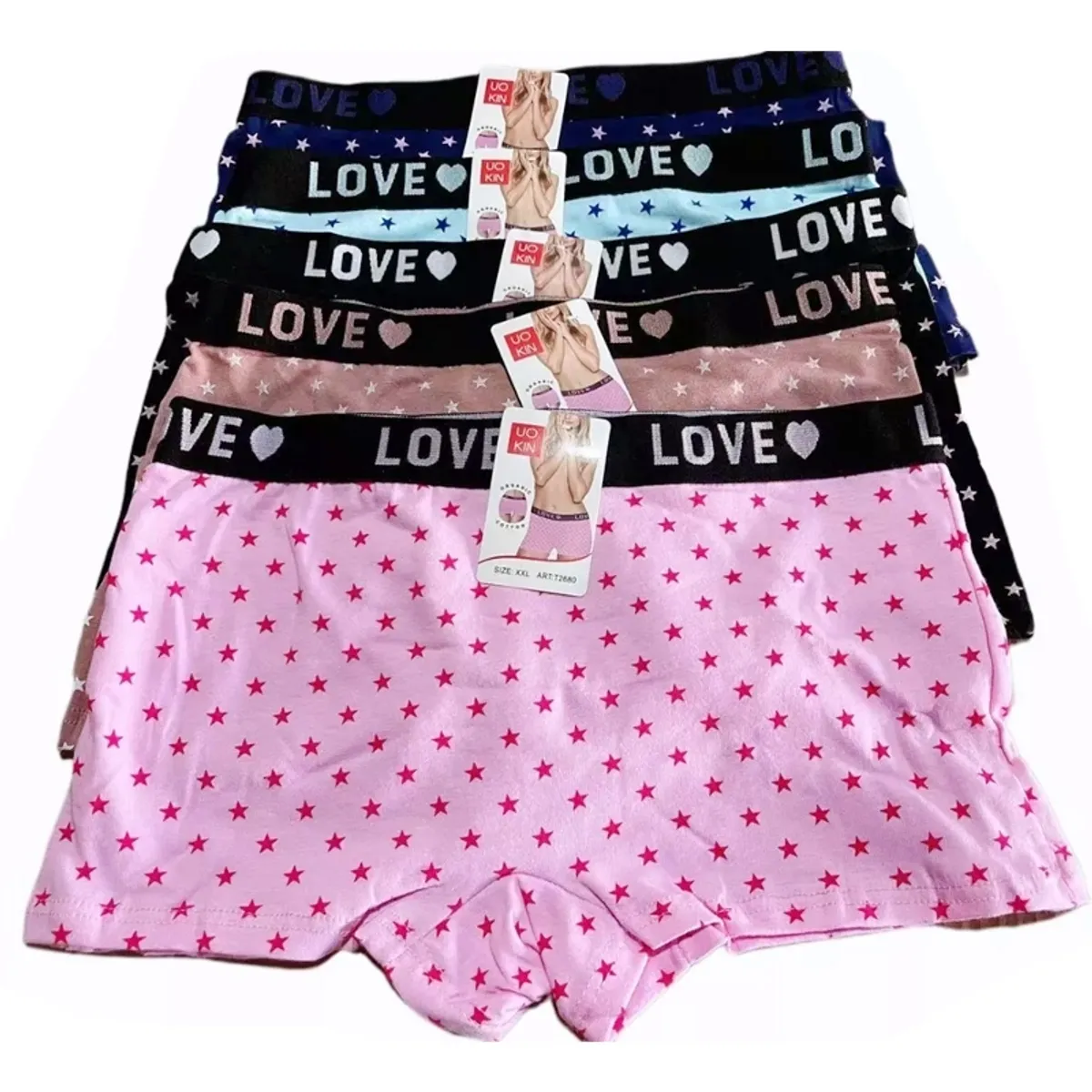 EVERSO - Pack 12 Calzones Pantaletas Algodón De Mujer Lola Cintura Grueso.