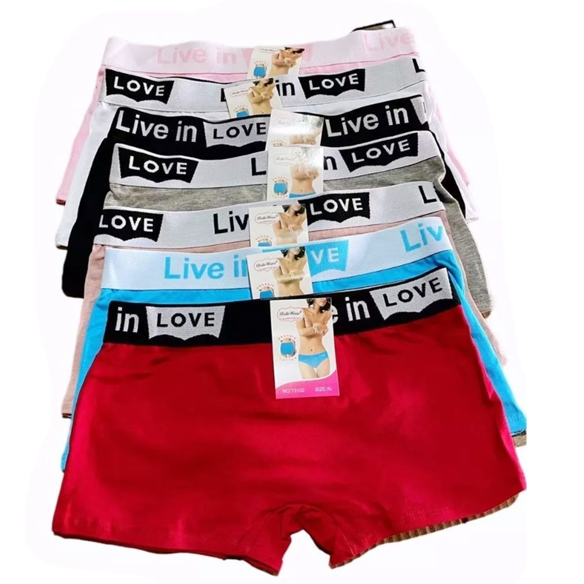 EVERSO - Pack 6 Calzones Pantaletas Algodón De Mujer Lola Cintura Grueso.