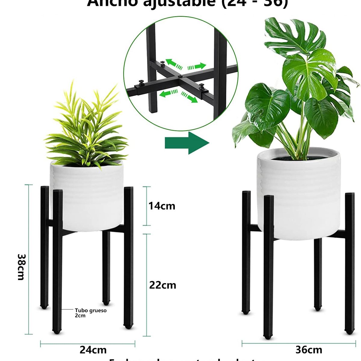 DEKANO - Set Soporte Organizador Pedestal Porta Macetero Decorativo Planta