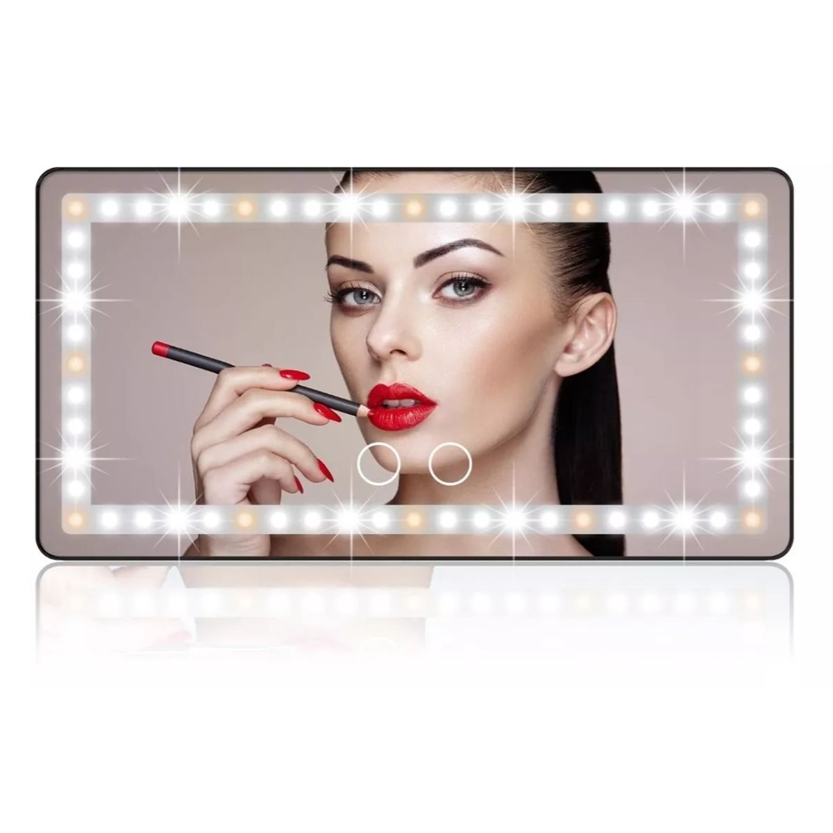 TNAKIEX - Espejo De Maquillaje De Visera De Coche Con 3 Modos Luz Led