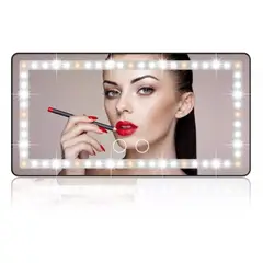 TNAKIEX - Espejo De Maquillaje De Visera De Coche Con 3 Modos Luz Led