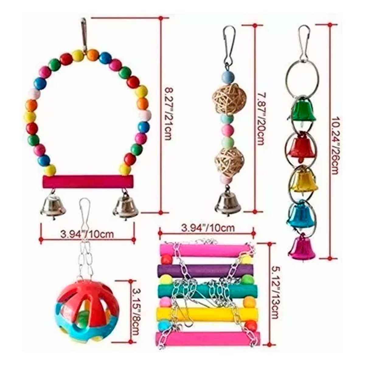 GENERICO - Set 5 Piezas Juguete De Columpio De Pájaro