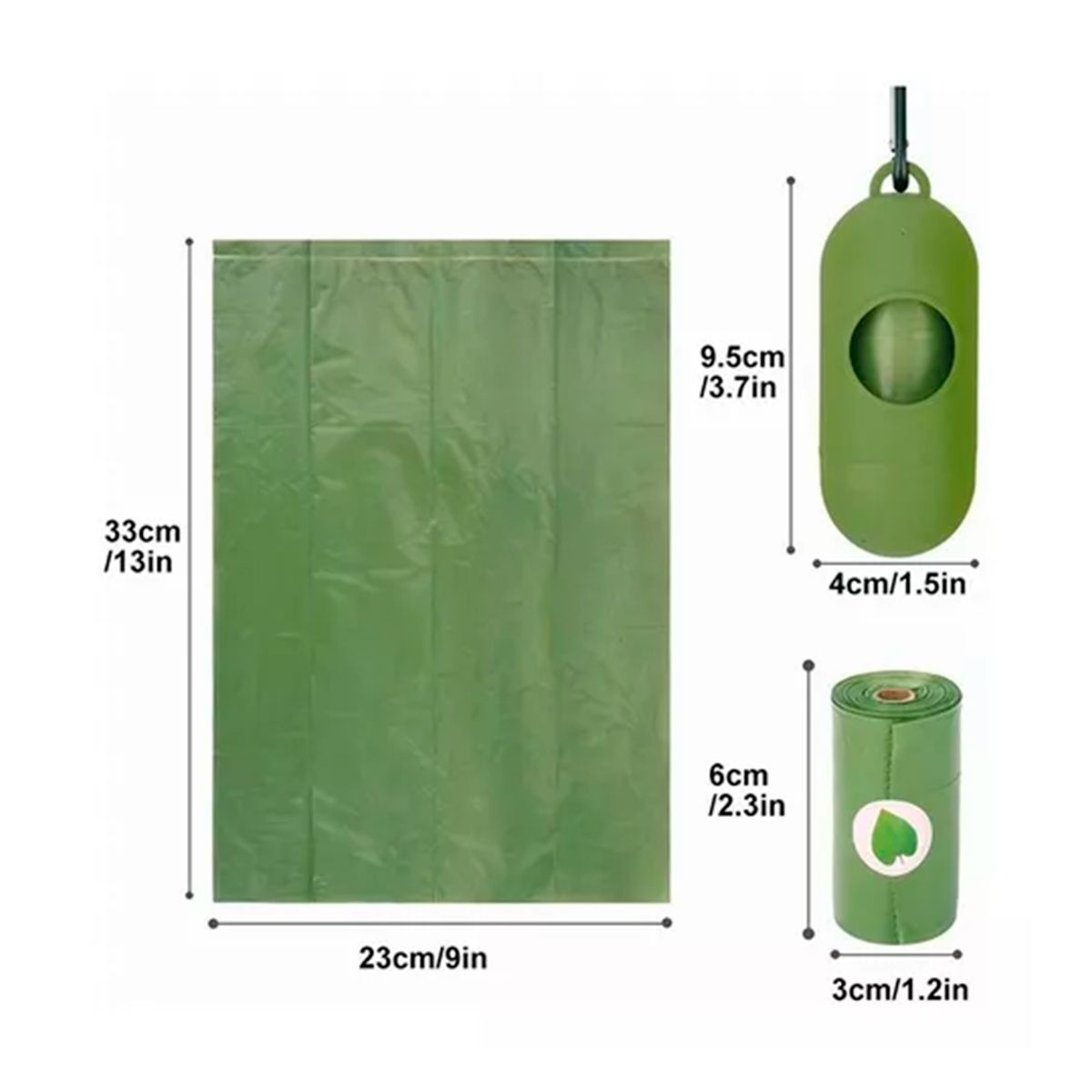 GENERICO - Bolsas Biodegradables Para Mascotas 16 Rollos + Dispensador