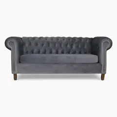 MUEBLERIA LATINA - SOFA FELPA 3 CUERPOS CHESTERFIELD CAPITONE BRABANTE GRIS
