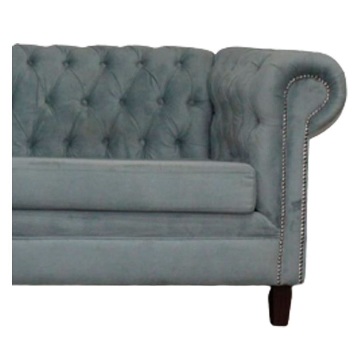 MUEBLERIA LATINA - SOFA FELPA 3 CUERPOS CHESTERFIELD CAPITONE BRABANTE VERDE AGUA