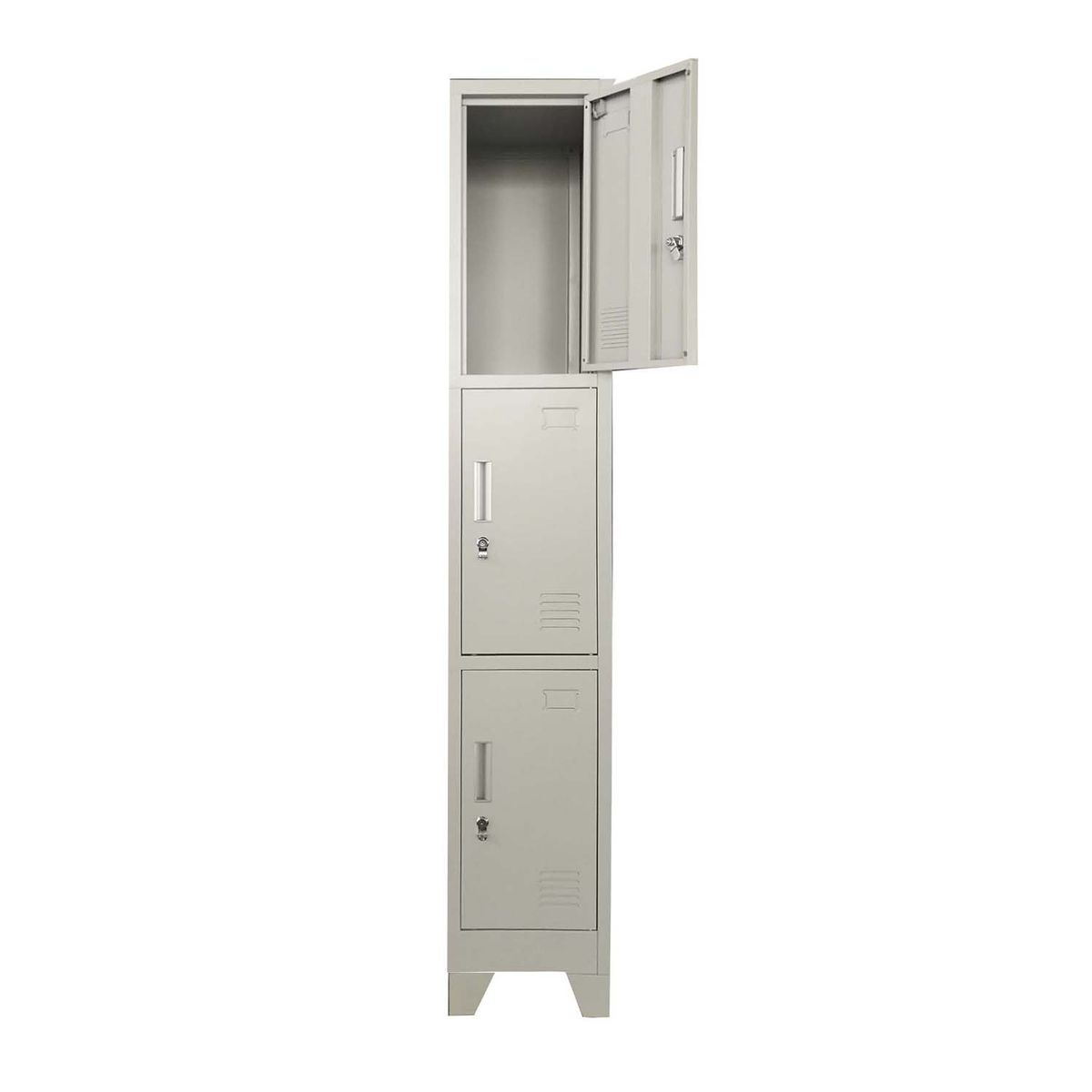 MOBITAT - Locker 3 puertas 1 cuerpo con Porta Candado Equimet