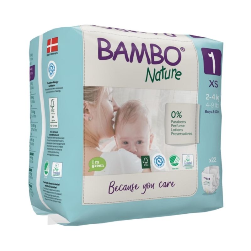 BAMBO NATURE - Pañales Ecologicos Talla XS (22un) - Bambo Nature