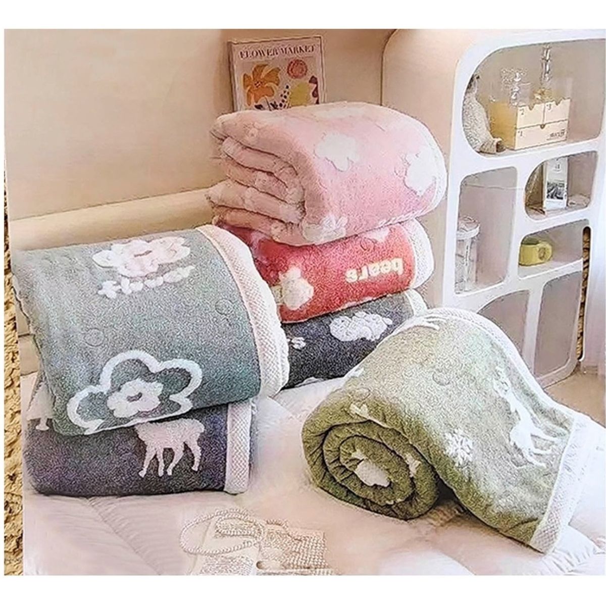 GENERICO - Manta Frazada Sherpa Calentita De Felpa Gris