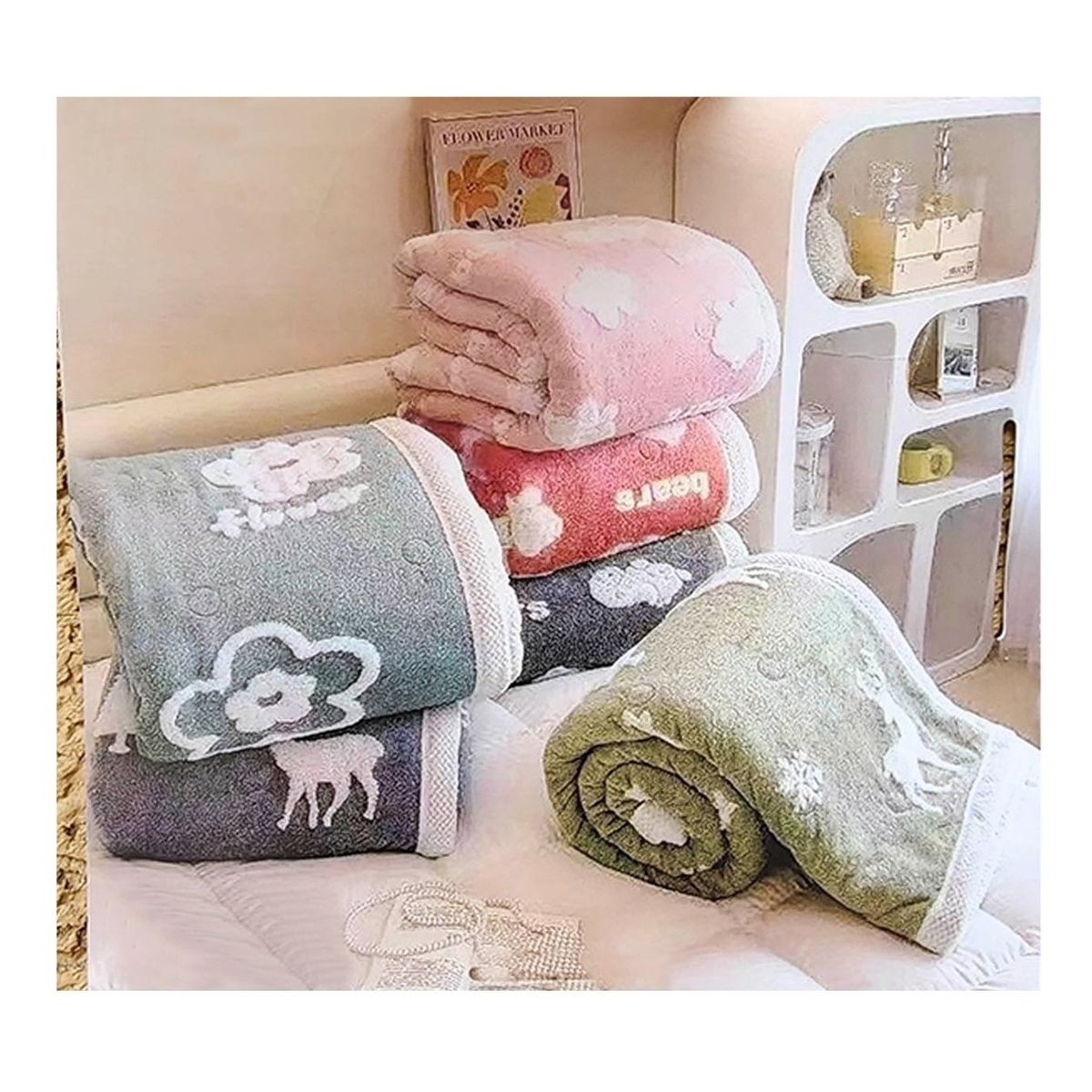 GENERICO - Manta Frazada Sherpa Calentita De Felpa Gris